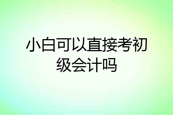 小白可以直接考初级会计吗