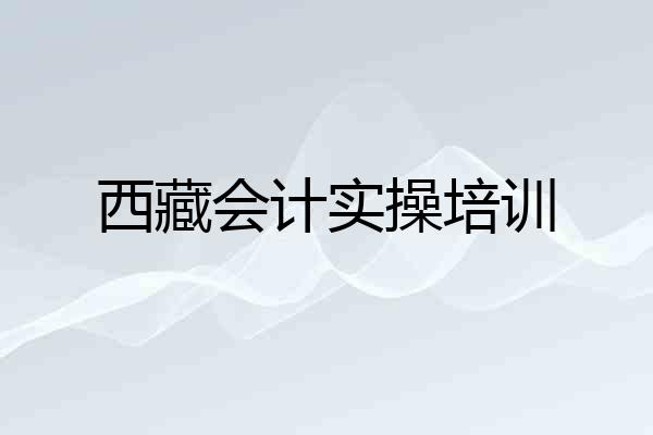 西藏会计实操培训