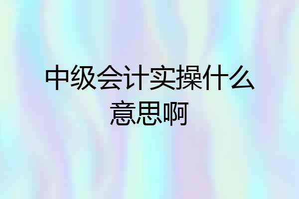 中级会计实操什么意思啊