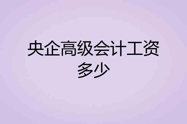 央企高级会计工资多少