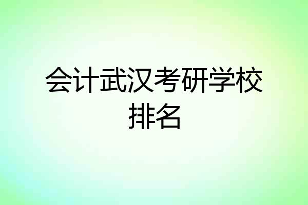 会计武汉考研学校排名