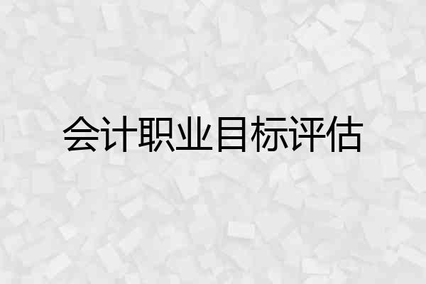 会计职业目标评估