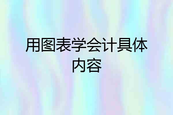 用图表学会计具体内容