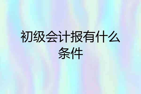 初级会计报有什么条件