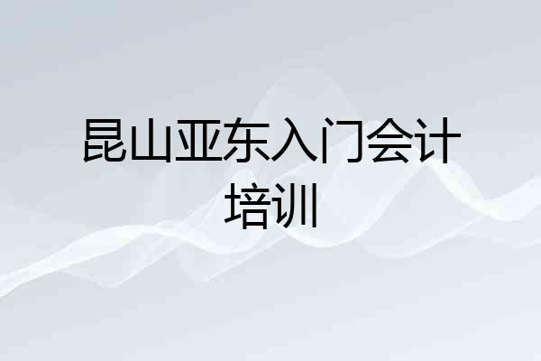 昆山亚东入门会计培训