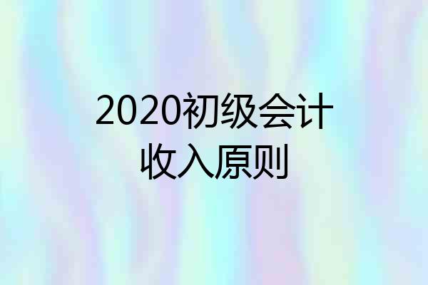 2020初级会计收入原则