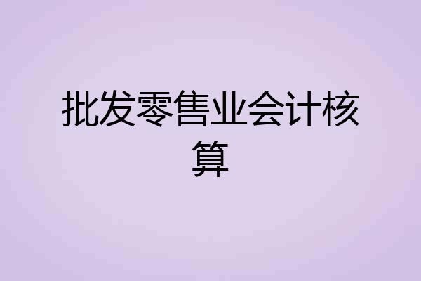 批发零售业会计核算