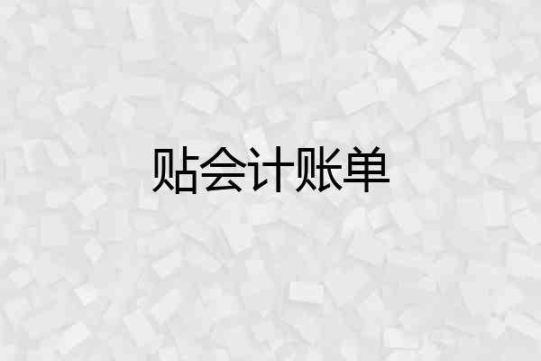 贴会计账单