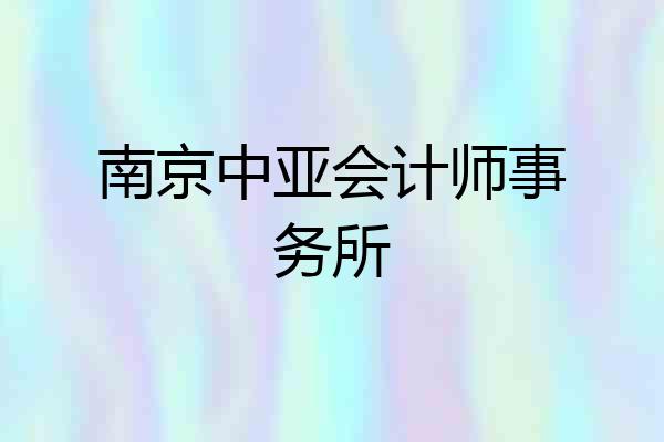 南京中亚会计师事务所