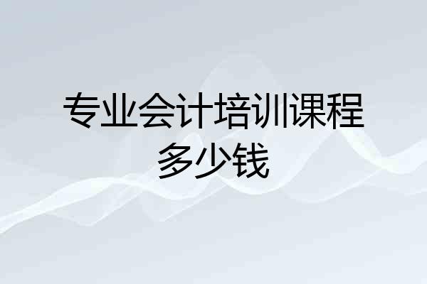 专业会计培训课程多少钱