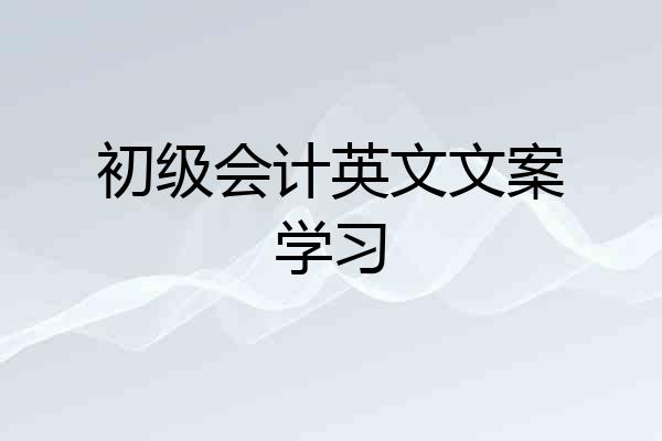 初级会计英文文案学习