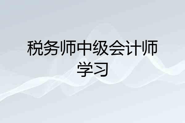 税务师中级会计师学习