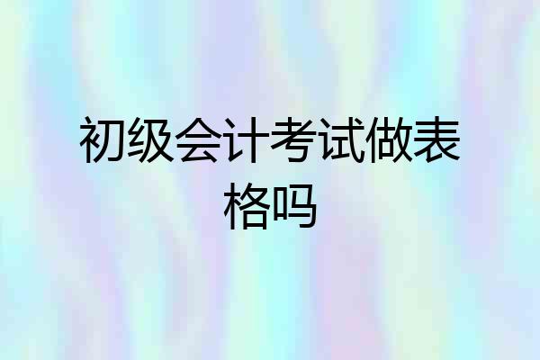 初级会计考试做表格吗