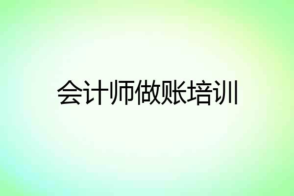 会计师做账培训