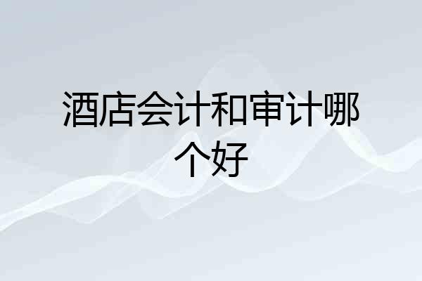 酒店会计和审计哪个好