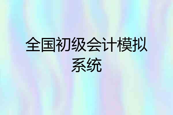 全国初级会计模拟系统