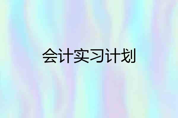 会计实习计划