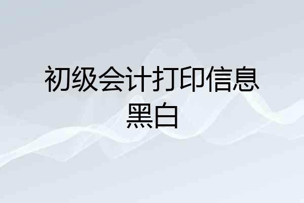 初级会计打印信息黑白