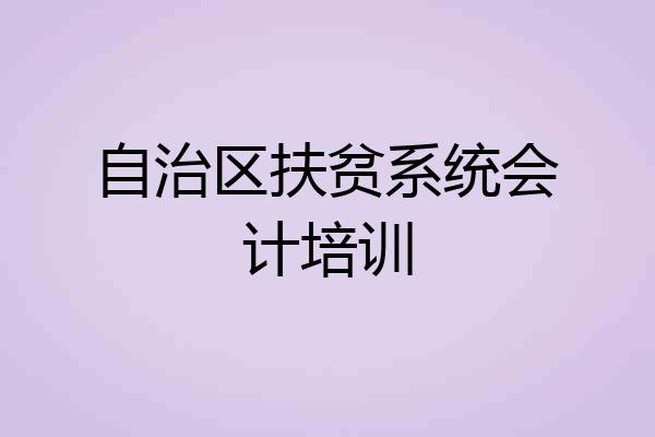 自治区扶贫系统会计培训