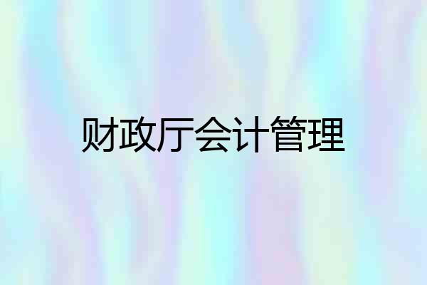 财政厅会计管理