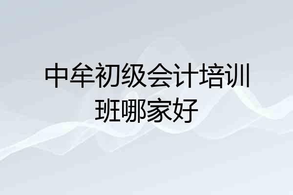 中牟初级会计培训班哪家好