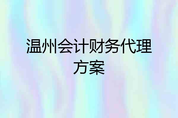 温州会计财务代理方案