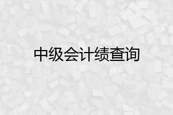 中级会计绩查询