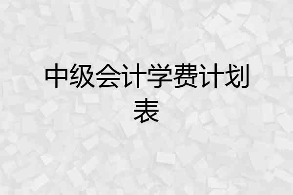 中级会计学费计划表