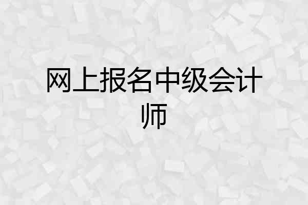 网上报名中级会计师