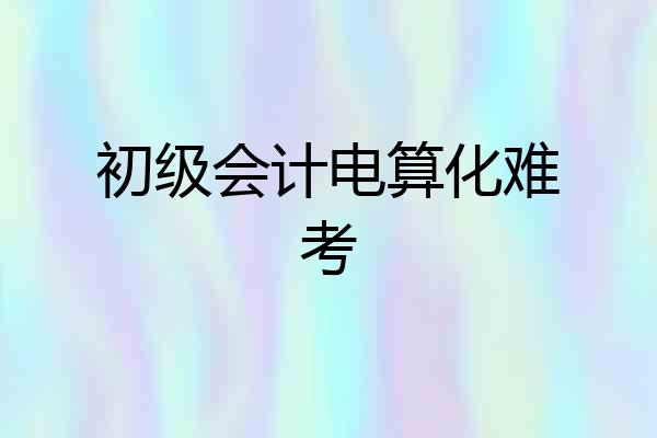 初级会计电算化难考