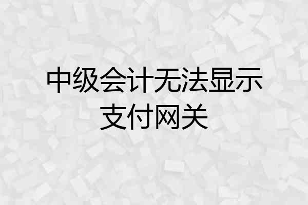 中级会计无法显示支付网关