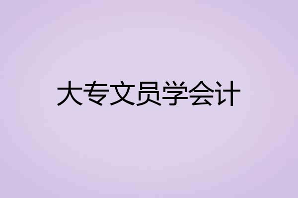 大专文员学会计