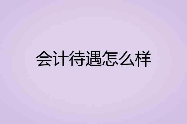 会计待遇怎么样