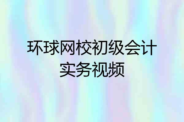 环球网校初级会计实务视频