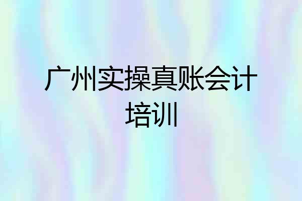 广州实操真账会计培训