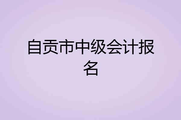 自贡市中级会计报名