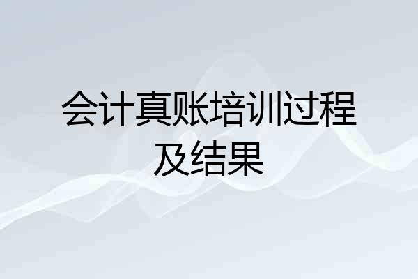 会计真账培训过程及结果
