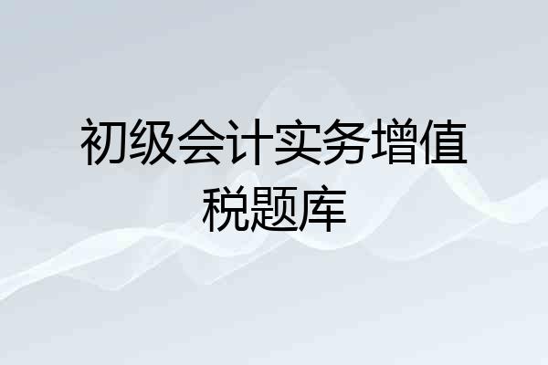 初级会计实务增值税题库