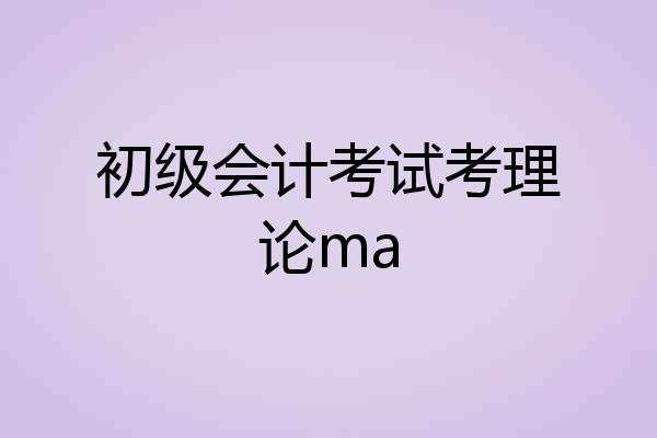 初级会计考试考理论ma