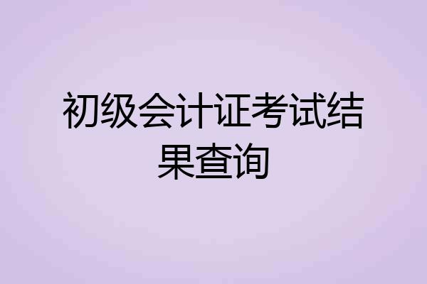 初级会计证考试结果查询