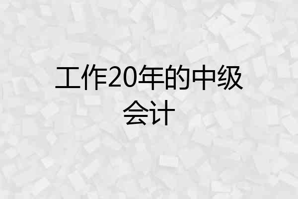 工作20年的中级会计