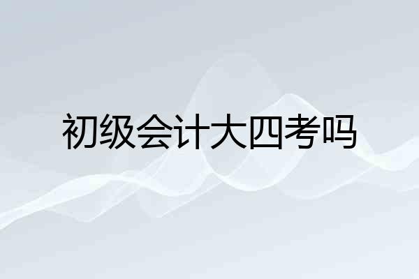初级会计大四考吗