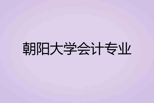 朝阳大学会计专业