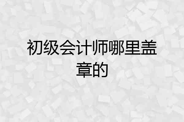初级会计师哪里盖章的