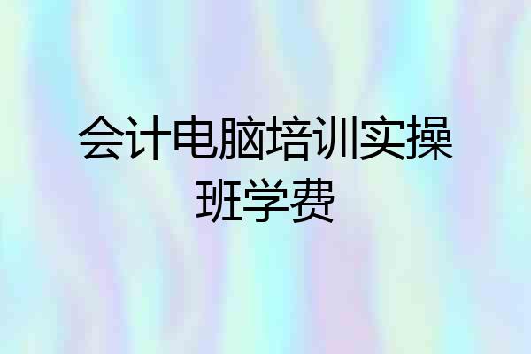 会计电脑培训实操班学费