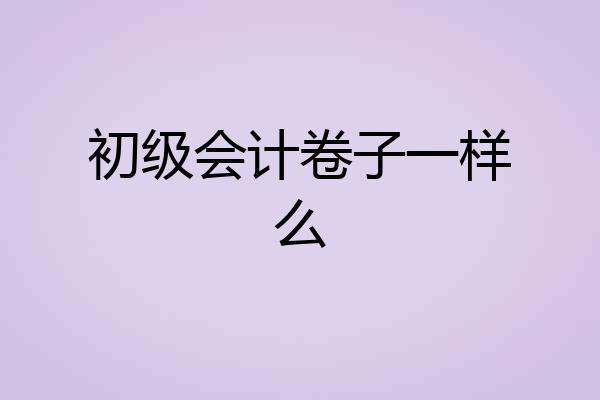 初级会计卷子一样么