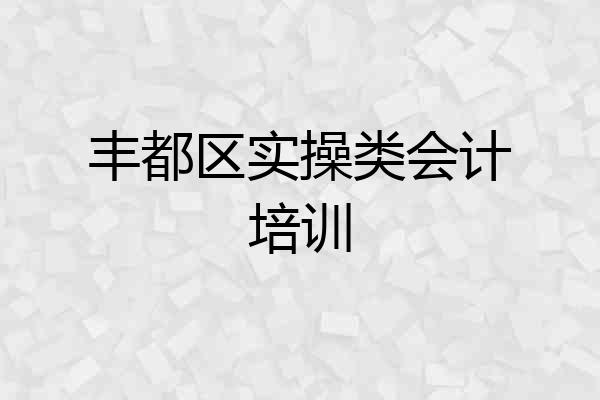 丰都区实操类会计培训