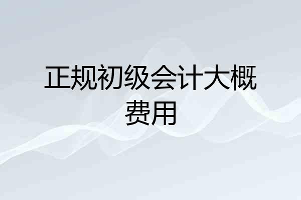 正规初级会计大概费用