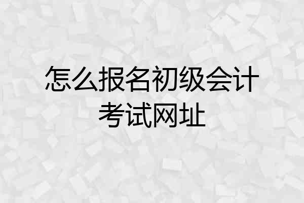 怎么报名初级会计考试网址