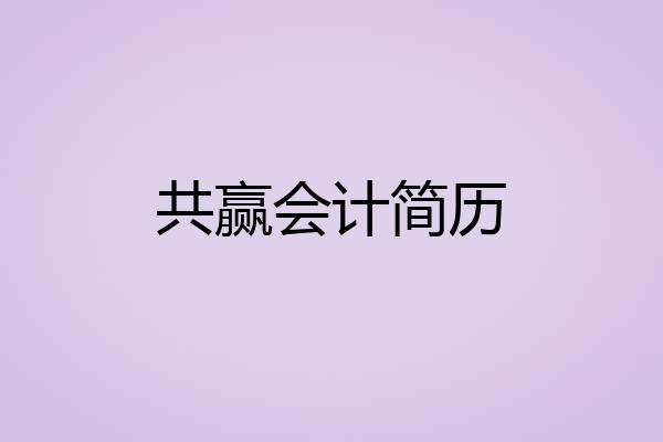 共赢会计简历